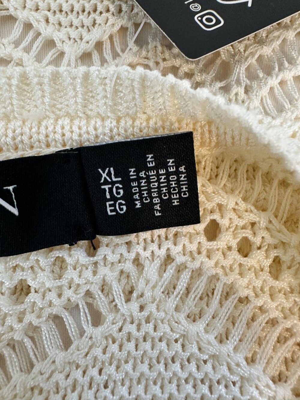 NWT Ralph Lauren Cream Black Label Sleeveless Crochet Knit Top Women's Sz XL - Picture 15 of 16
